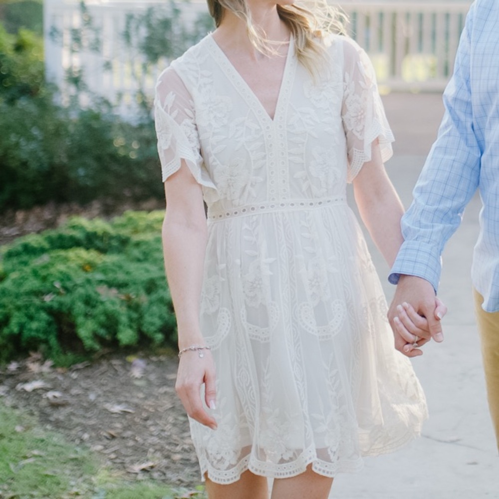 Altar’d State White Floral Lace Dress